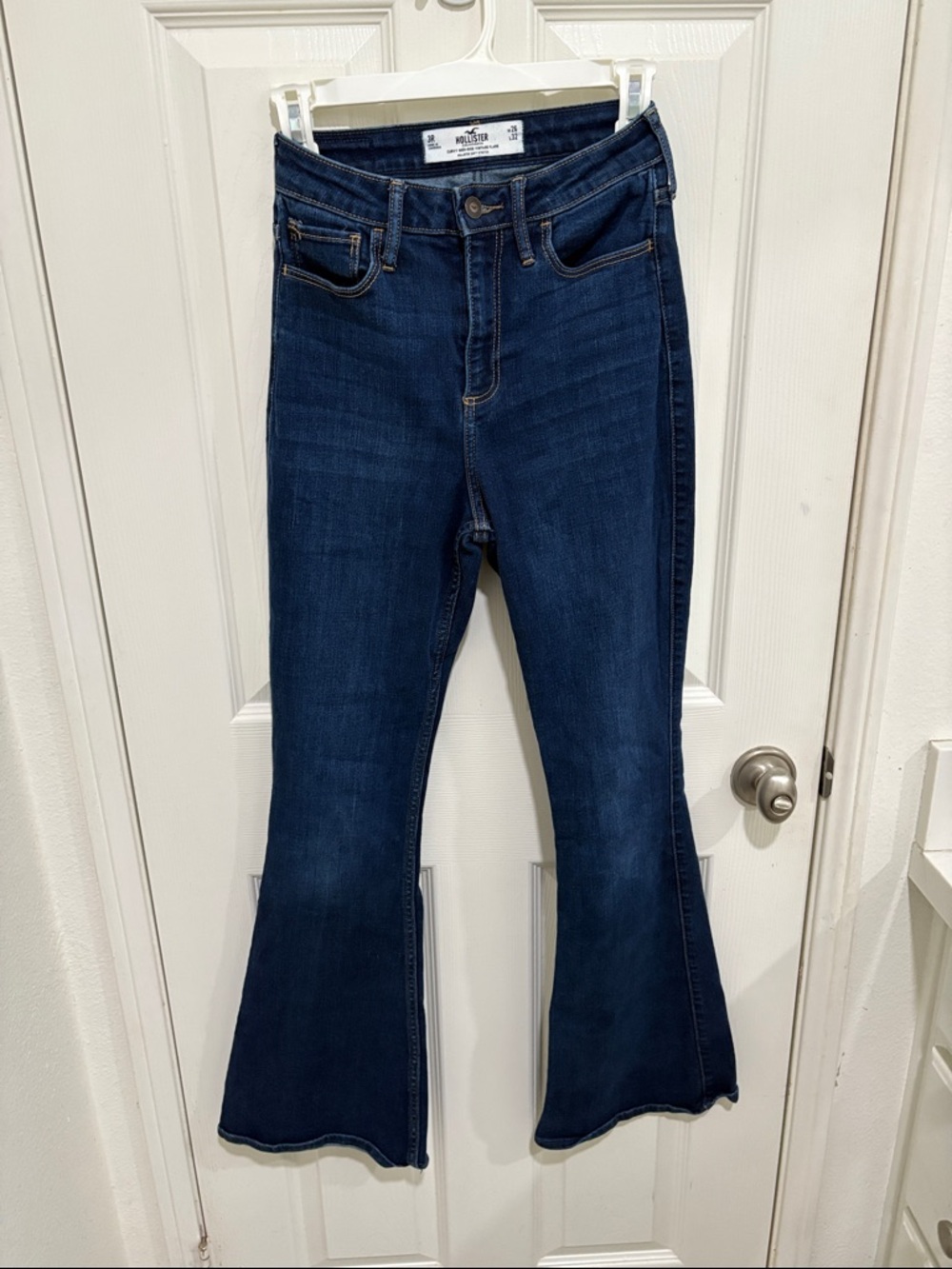 Hollister Dark Blue High-Rise Flare Jeans - Women